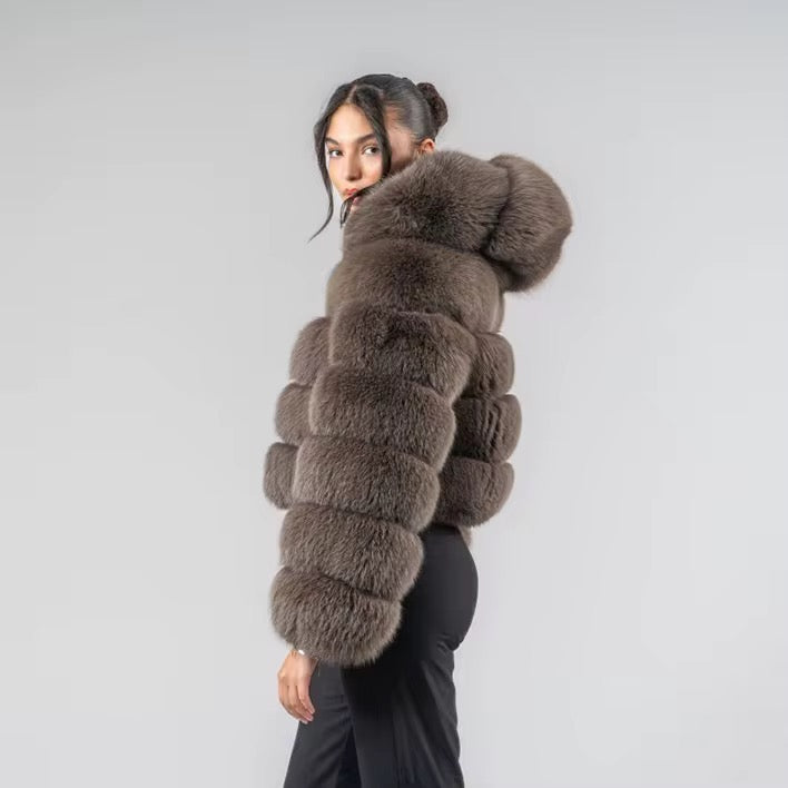 Real luxury fur coat