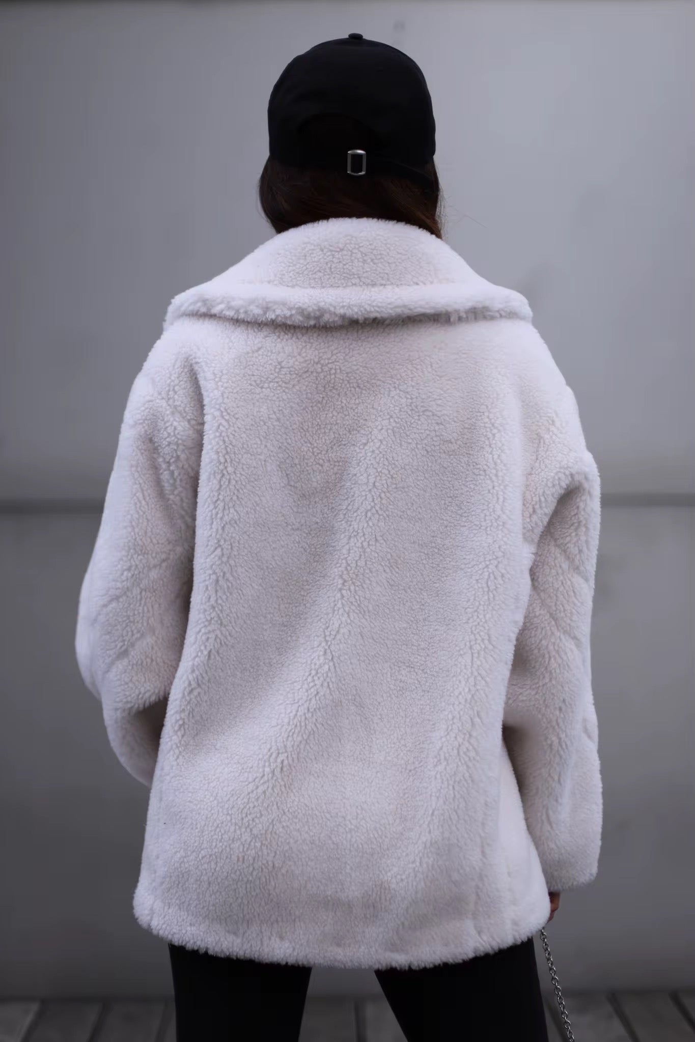 Natural wool fur coat