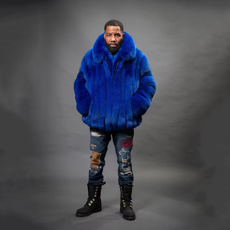 Mens fox fur coat