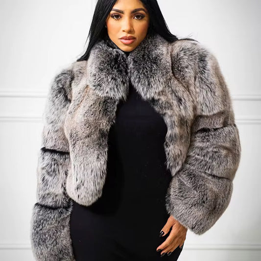 Fox fur silver coat