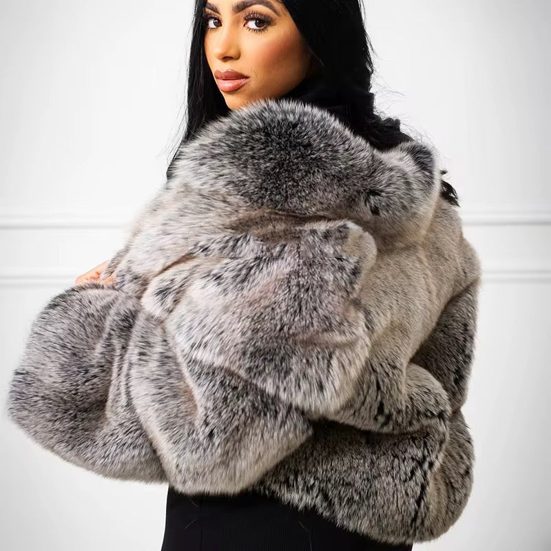 Fox fur silver coat