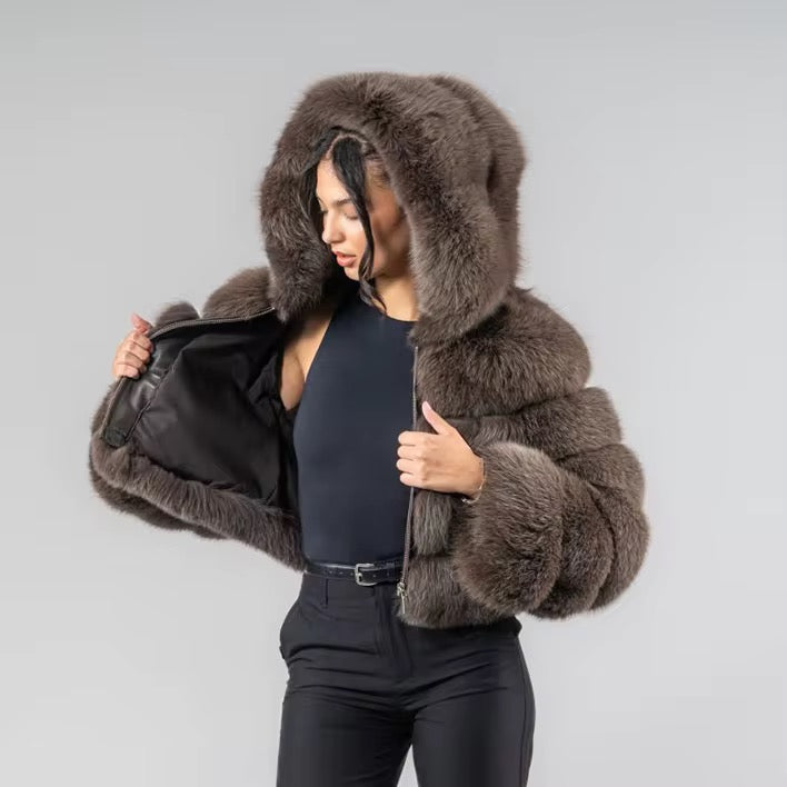 Real luxury fur coat