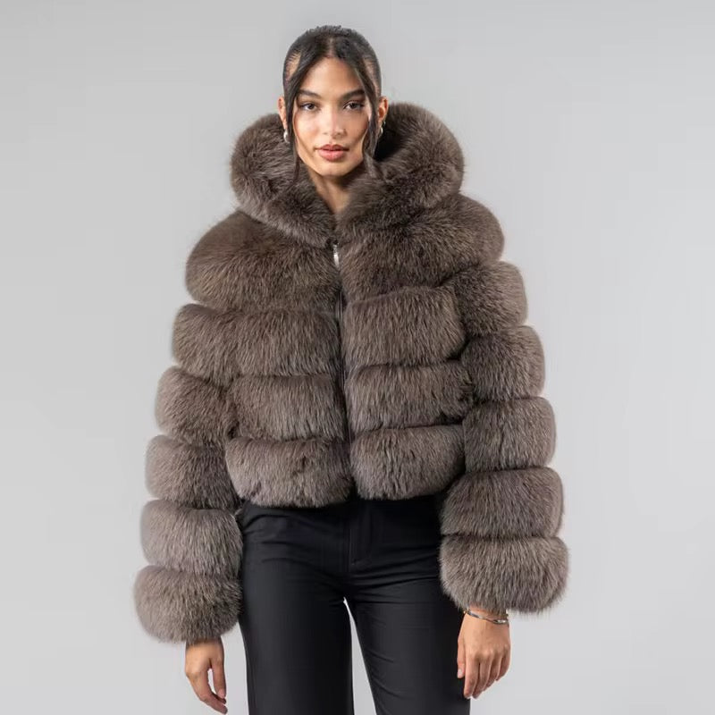 Real luxury fur coat