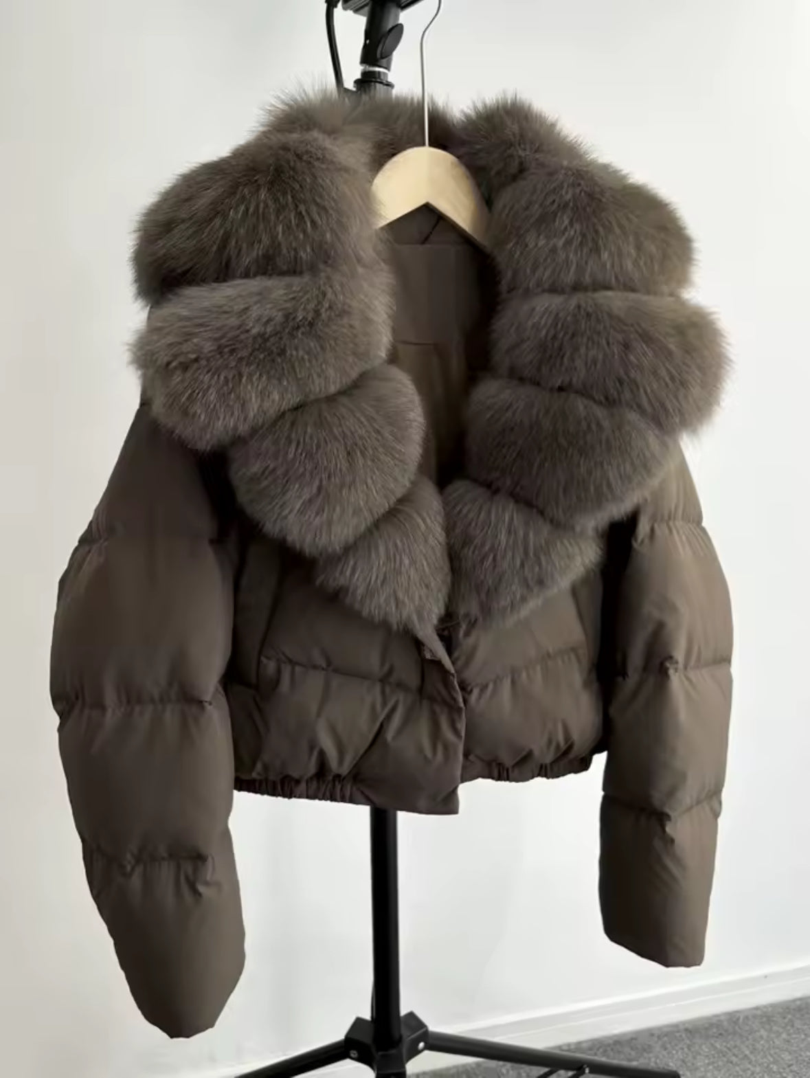 Fox fur puffer jacket