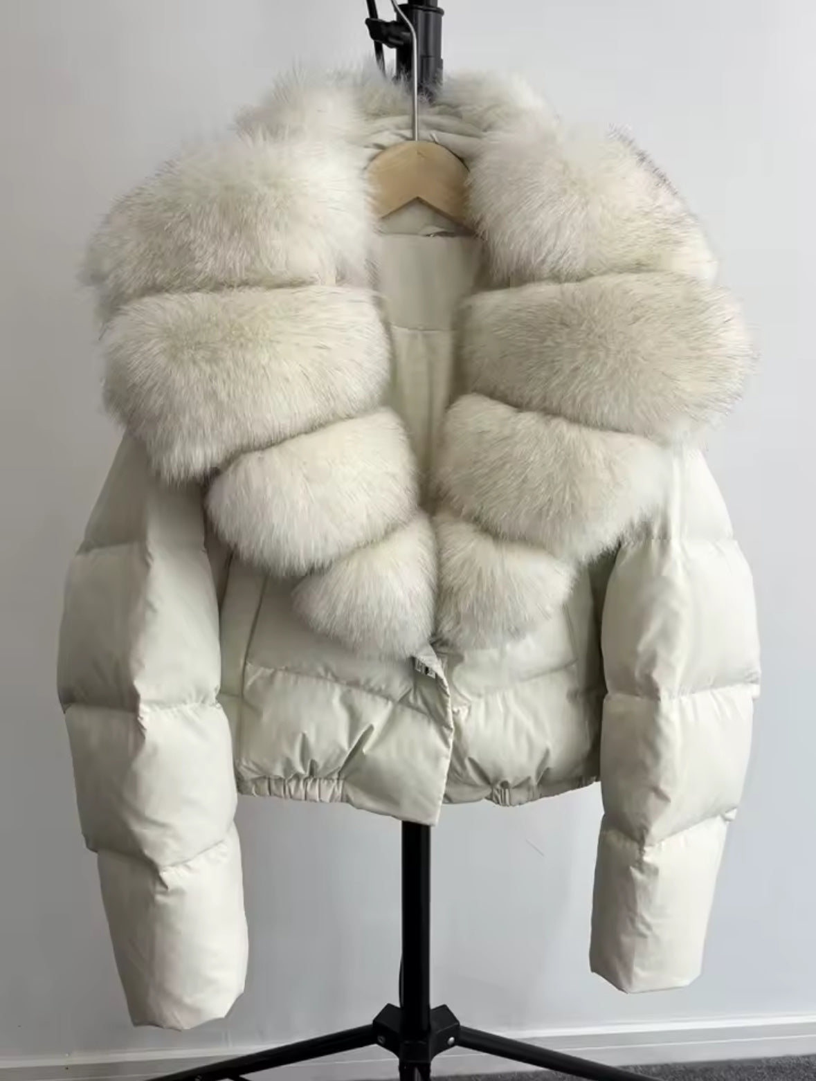 Fox fur puffer jacket
