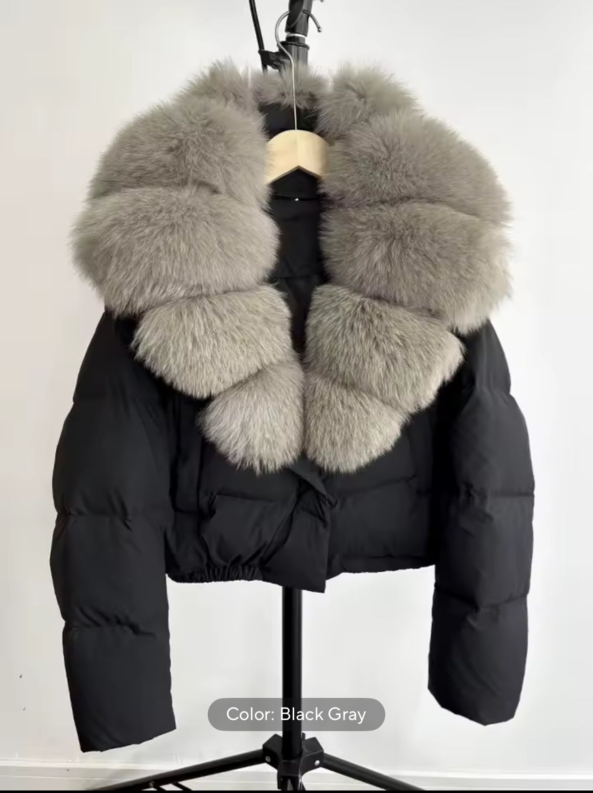 Fox fur puffer jacket