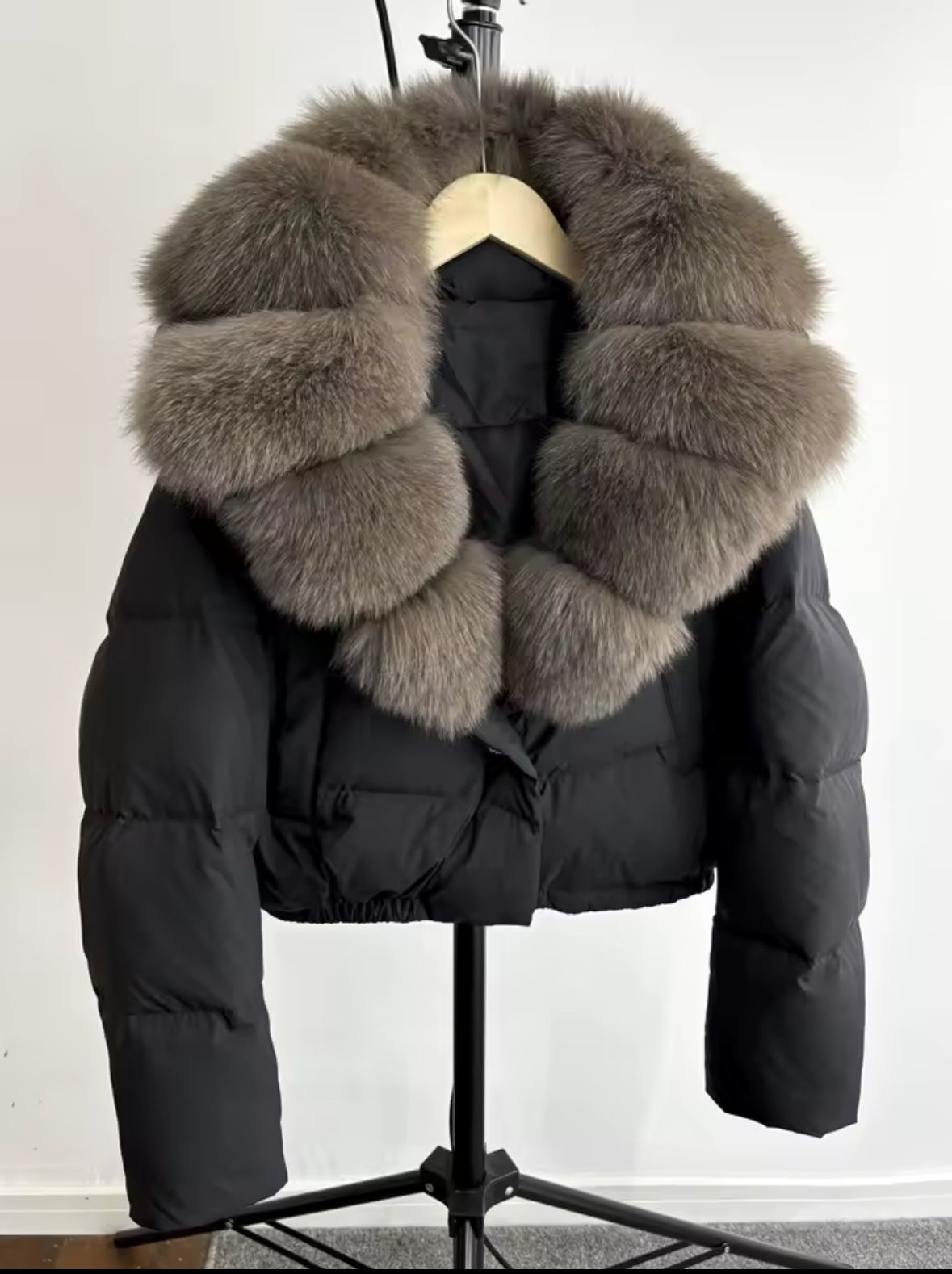 Fox fur puffer jacket